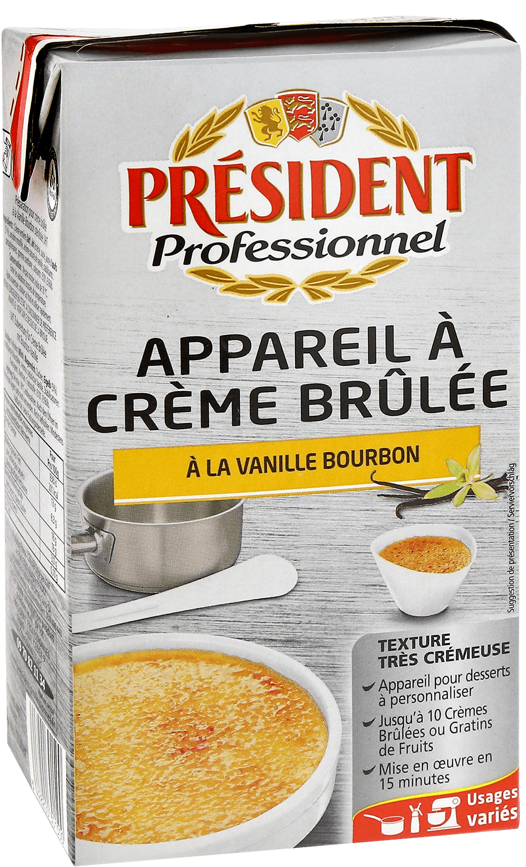 Appareil à Crème Brûlée Vanille Bourbon 1L Président Professionnel