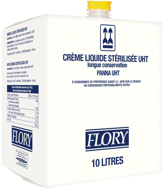 Crème UHT liquide 30% MG outre 10L Flory