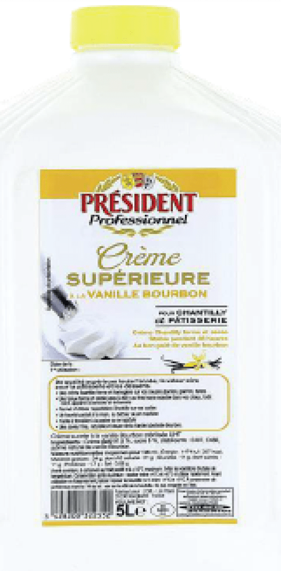 Crème sucrée vanillée 5L Président Professionnel