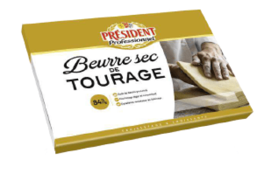 Beurre de tourage 84% plaque 2kg Président Professionnel