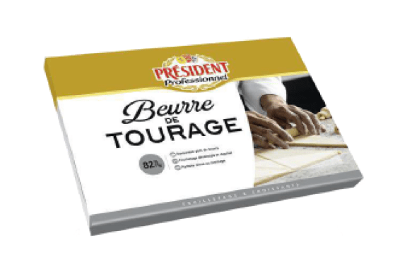 Beurre de tourage 82% plaque 2kg Président Professionnel