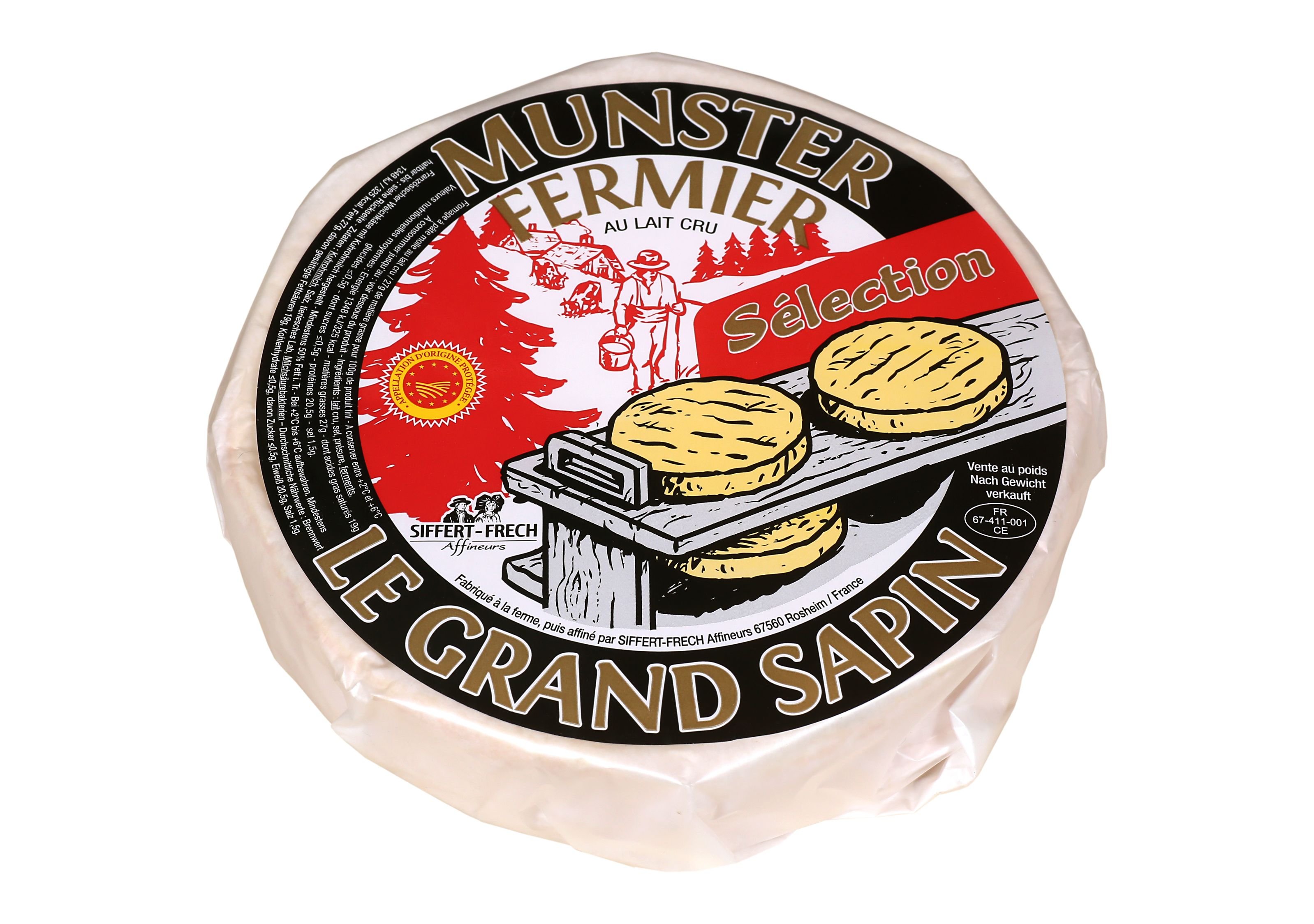 Munster fermier AOP lait cru +/-800G