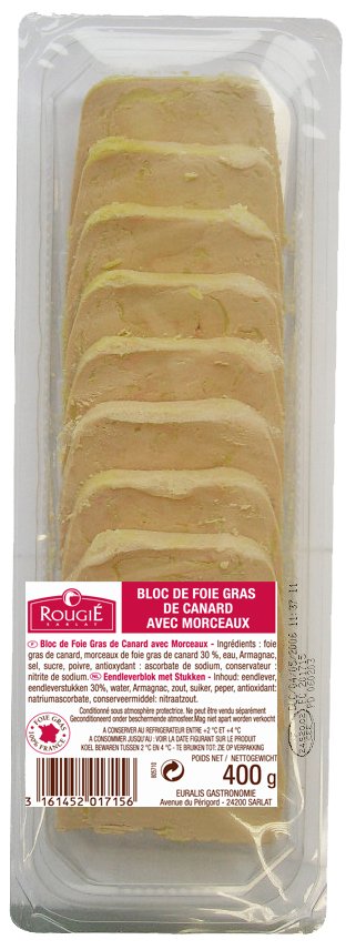 Bloc foie gras canard 30% 10x40g