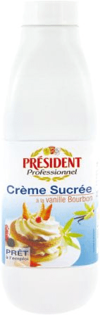 Crème sucrée vanillée 1L Président Professionnel