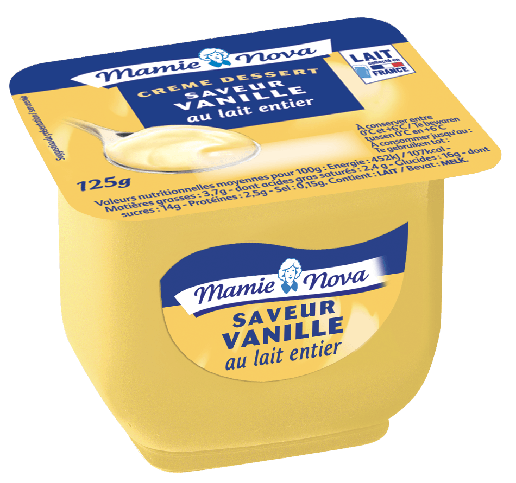 Crème dessert vanille au lait entier 4x125g