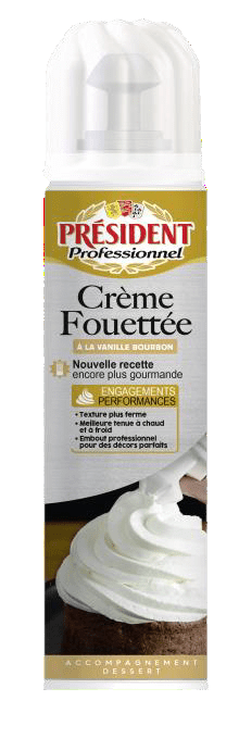 Crème sucrée vanillée 500g Président Professionnel