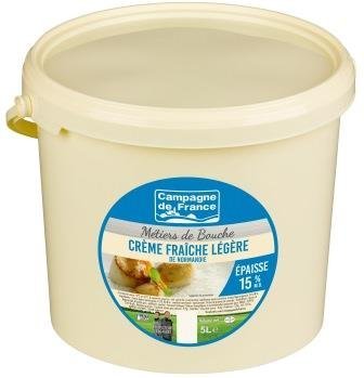 Crème légère épaisse 15% MG seau 5L