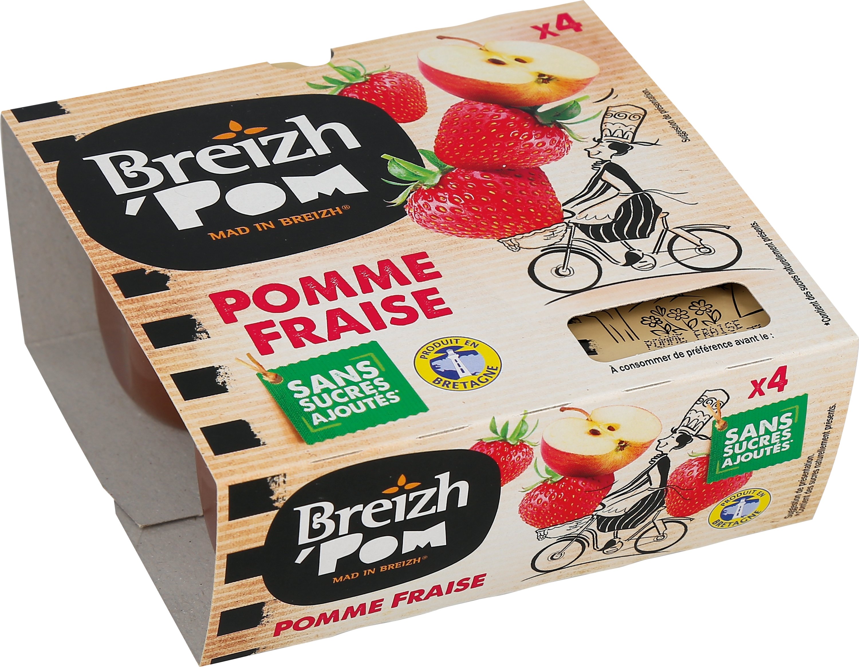 Breizh'POM Délice de Pomme fraise 4x100g