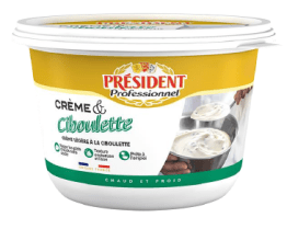 Crème et ciboulette pot 1L Président Professionnel