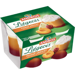 Liégois Pomme Abricot coulis de Framboises 4x100g