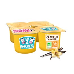 Les 2 Vaches bio crèmes dessert vanille 4x95g