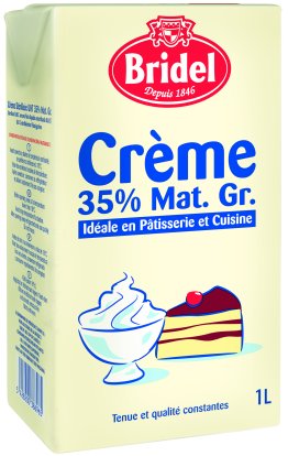 Crème UHT liquide 35,1% MG brique 1L Bridel